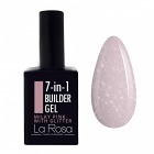 La Rosa żel do paznokci budujący w butelce 7w1 - Milky Pink with Glitter 15 ml